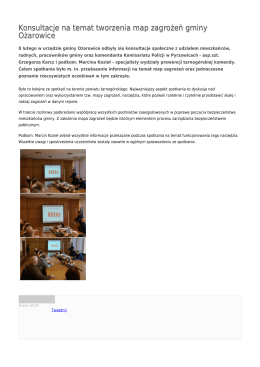Konsultacje na temat tworzenia map zagrożeń gminy Ożarowice