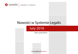 Nowości w Systemie Legalis – luty 2016