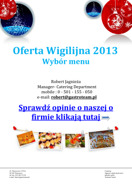 Oferta Wigilijna 2013