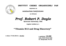 Prof. Robert P. Doyle - Instytut Chemii Organicznej PAN