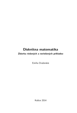 Draženská E.: Diskrétna matematiky