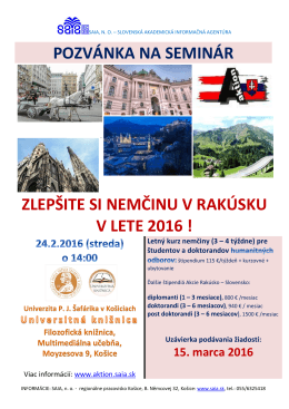 pozvánka na seminár zlepšite si nemčinu v rakúsku v lete 2016