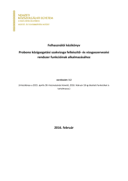 Felhasználói kézikönyv Probono közigazgatási szakvizsga felkészítő