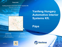 Yanfeng Hungary Automotive Interior Systems Kft. Pápa