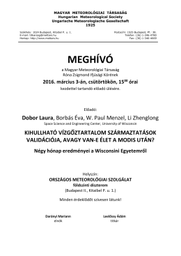 meghívó - Magyar Meteorológiai Társaság