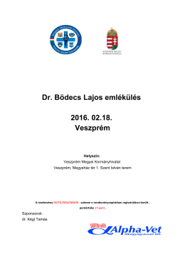 Dr. Bödecs Lajos emlékülés 2016. 02.18. Veszprém