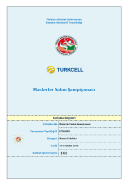 Masterler Salon Şampiyonası - Türkiye Atletizm Federasyonu