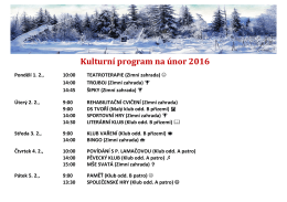 Kulturní program na únor 2016