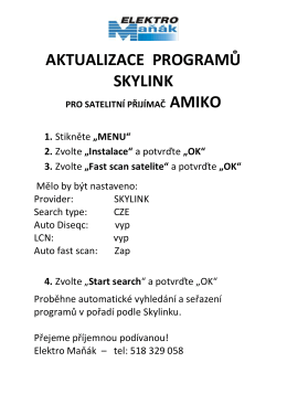 aktualizace programů skylink