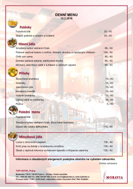 denní menu - Top Hotel Praha