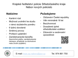 11. 02. 2016 - Krajské ředitelství policie Středočeského kraje: Nábor