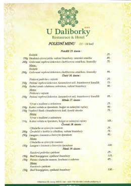 Poledn&iacute; menu - uDaliborky.Cz