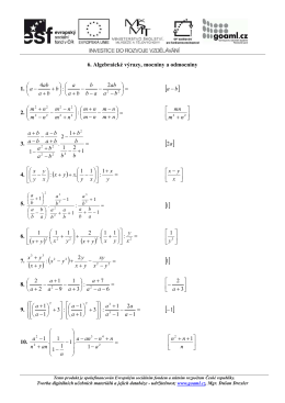 DUM MO 6 Algebraické výrazy