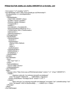 Příklad GovTalk obálky pro službu USRCERT15 ve formátu .xml