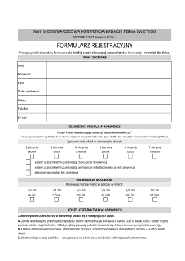 Formularz rejestracyjny IC2016 Wersja polska Format