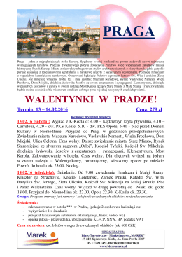 Praga 2 dni 2016 Walentynki
