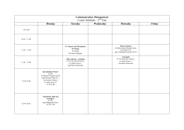 Communication Management Course Schedule – 2 Year Monday