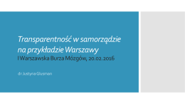 Transparentność w samorządzie na przykładzie Warszawy
