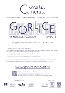 6.02.2016 r. - Mistrzowski Kurs Muzyczny Gorlice