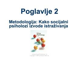 Chapter 2 P3 Methodologija Kako socijalni psiholozi izvode