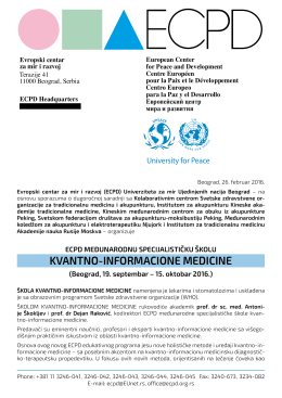 kvantno-informacione medicine - European Center for Peace and