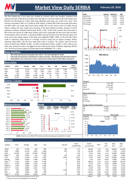 Market View Daily SERBIA February 26, 2016