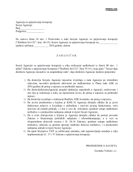 Agencija za sprječavanje korupcije Savjet Agencije Broj Podgorica