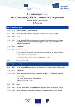 Civil Society and Beyond: A Joint Dialogue on the European Path