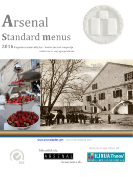 Standard menus - Arsenal Zadar