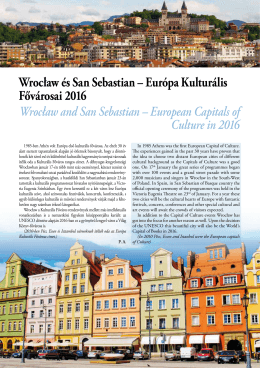 Wrocław és San Sebastian – Európa Kulturális Fővárosai 2016