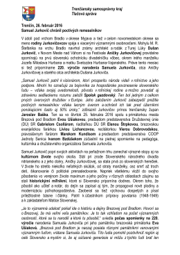 Trenčiansky samosprávny kraj Tlačová správa Trenčín, 26. február