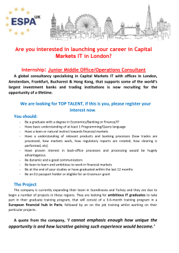 Are you interested in launching your career in Capital