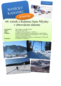 60. ročník o Kahanec bane Mlynky v obrovskom slalome