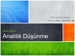 Analitik Düşünme - Prof.Dr Akgün Alsaran