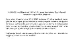 Prof. Dr. Meral Sungurtekin Özkan Şubesi