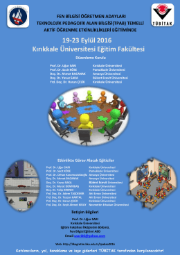 19-23 Eylül 2016 Kırıkkale Üniversitesi Eğitim