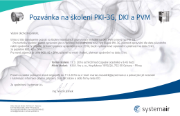 Pozvánka na školení PKI-3G, DKI a PVM