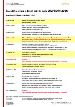Kalendář seminářů a dalších aktivit z cyklu OMNIUM