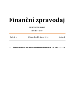 Finanční zpravodaj 4/2016 - Ministerstvo financí ČR
