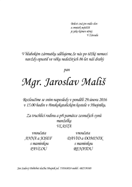 Mgr. Jaroslav Mališ