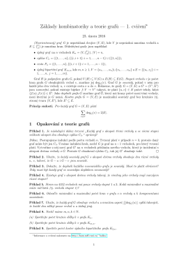 Základy kombinatoriky a teorie graf˚u — 1. cvicen´ı