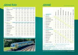 Jízdní řád a ceník vlaků Benešov