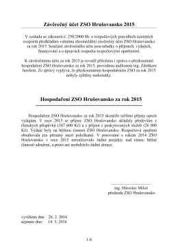 Závěrečný účet ZSO Hrušovansko 2015