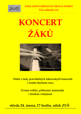 Koncert žáků ZUŠ Doksy 24.2.2016