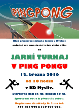 jarní turnaj v ping pongu