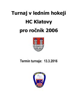 Turnaj v ledním hokeji HC Klatovy pro ročník 2006