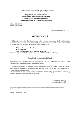 veřejná vyhláška – uložení doporučené zásilky – Břetislav Kunst