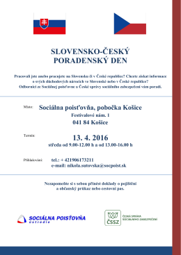 SLOVENSKO-ČESKÝ PORADENSKÝ DEN 13. 4. 2016