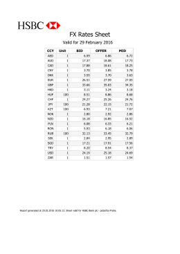 FX Rates Sheet