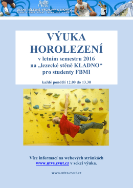 Neváhejte a pojďte si zasportovat na UTVS ČVUT – nejen studenti